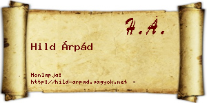 Hild Árpád névjegykártya